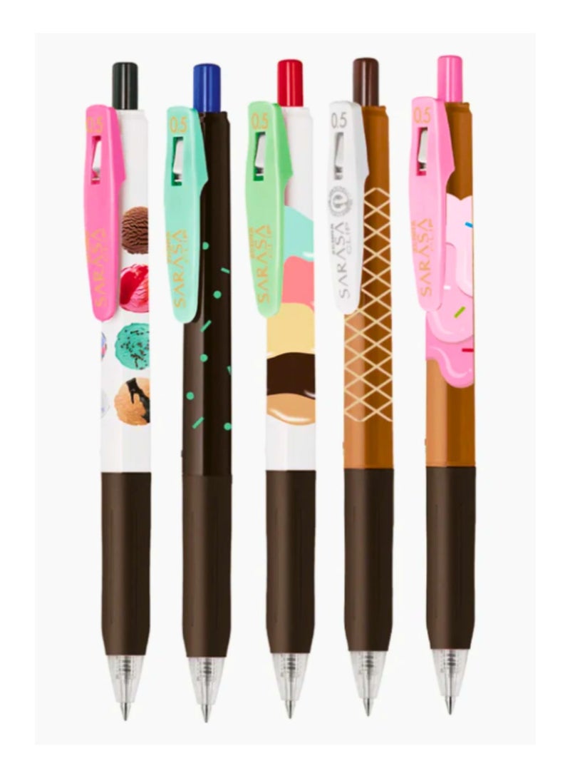 ZEBRA SARASA Clip 0.5mm Gel Ink Roller Ballpen Set of 5 | Ice cream - Image 2